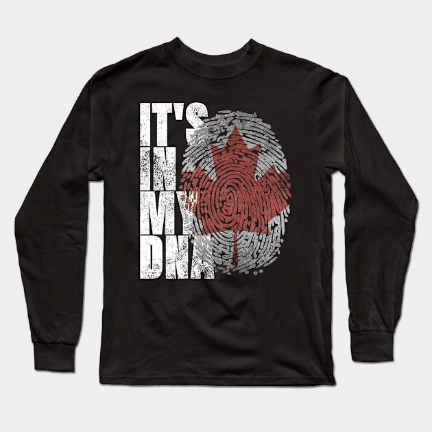 It's In My DNA Canadian T-Shirt Maple Leaf Canada Flag Gifts Long Sleeve T-Shirt by Smoothbeats